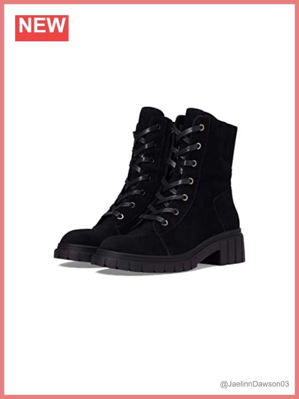 Waterproof Suede Combat Boot Ankle Zip Closure Round Toe